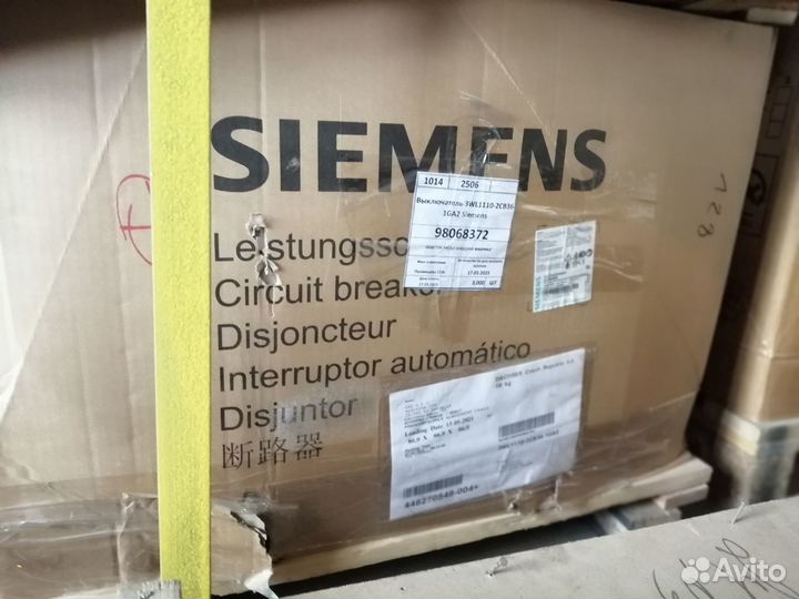 Выключатель 3WL1110-2CB36-1GA2 Siemens