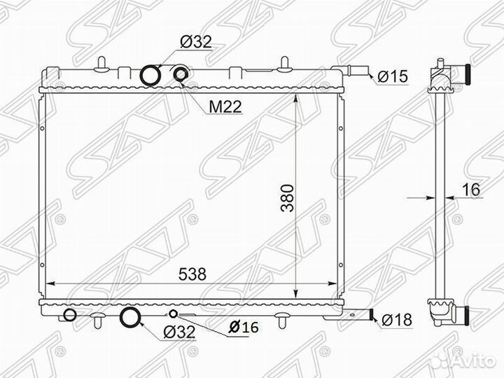 Пежо 206 307 партнер радиатор охлаждения двигателя