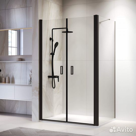 Душевой уголок RGW 1000x900 Прозрачное проф. Черн