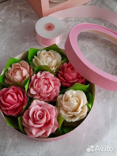 Зефирные цветы в коробочке