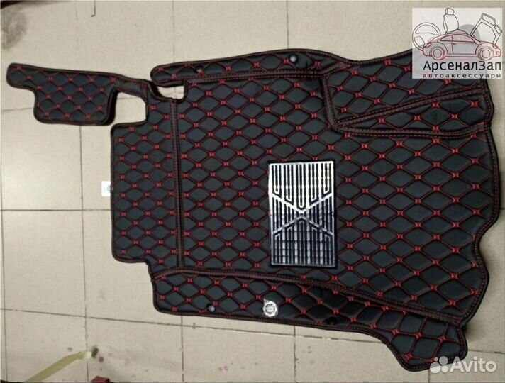 5D коврики экокожа Toyota Camry XV70 черные кр.шов
