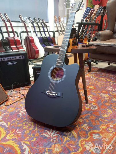 Акустическая гитара черная новая Fante