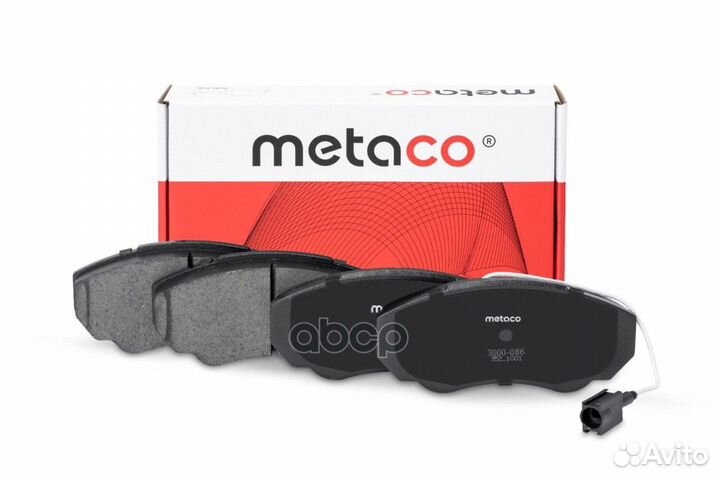 Колодки тормозные передние к-кт 3000-086 metaco