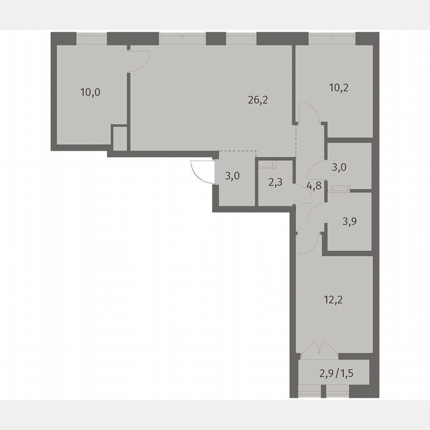 3-к. квартира, 77,1 м², 3/12 эт.