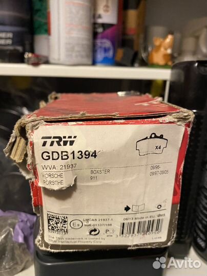 Колодки Porsche Boxster 986 911 996 Бокстер