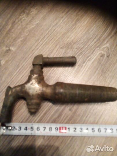 Кран старинный, латунный