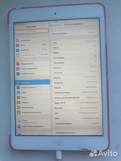 iPad mini 1 wifi cellular (с sim)