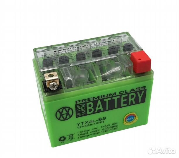 АКБ GEL 12V 4A 113-70-85mm YTX4L-BS 