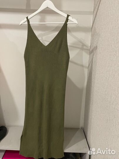 Сарафан платье вязаный 40-42 размер зелёный новый