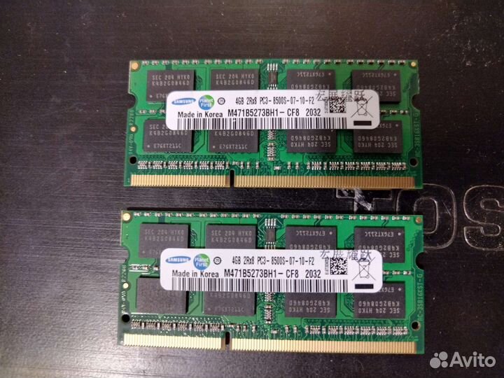 Sodimm ddr3 4gb pc3-8500 1066mhz samsung