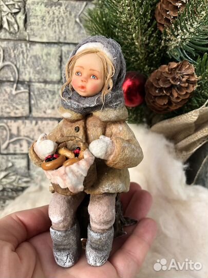 Ватная игрушка на ёлку