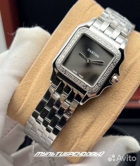 Часы женские серые кварцевые Cartier