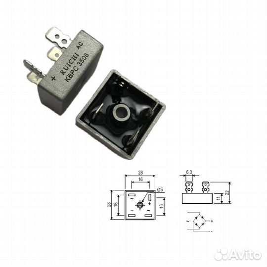 1 шт Диодный мост под клемму kbpc3508 35A 800V