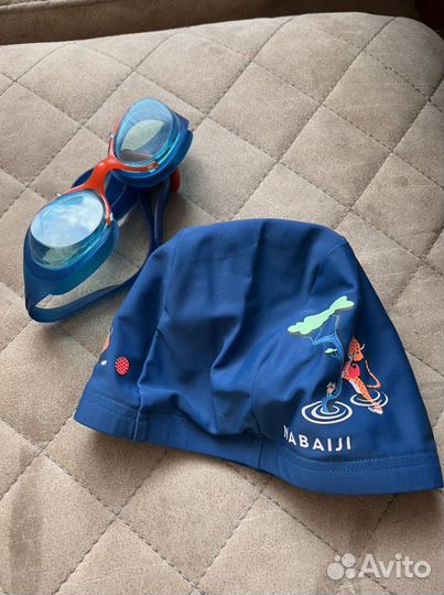 Шапочка для плавания и очки детские