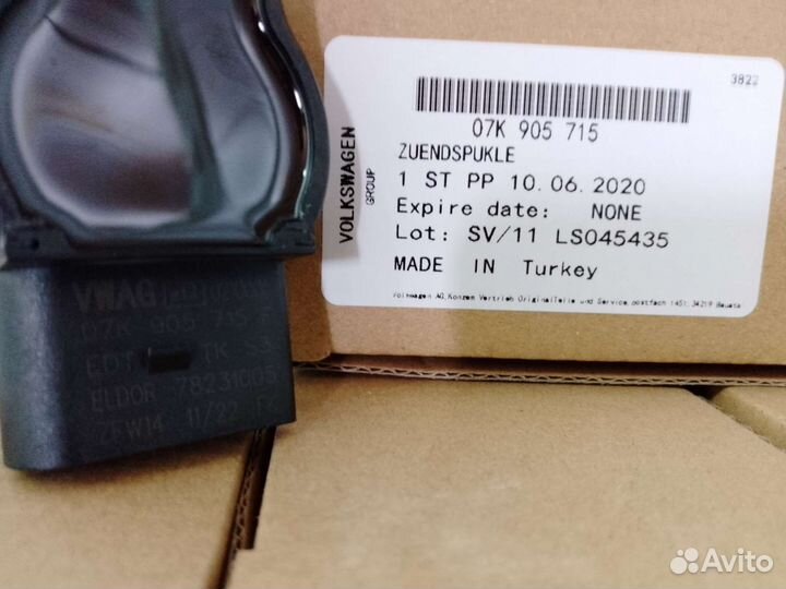 Катушка зажигания vag 07k905715f/06E905115