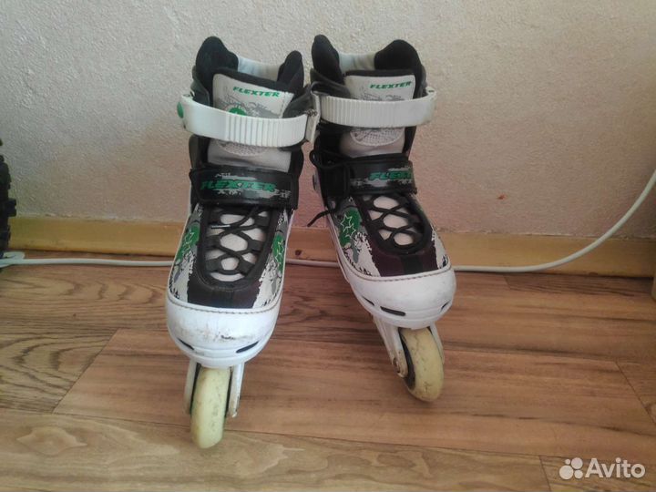 Ролики детские раздвижные с тормозом flexter 30 35