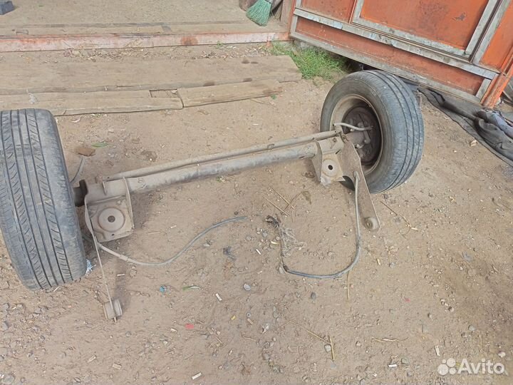 Задняя балка от Москвич 2141 на мотоблок