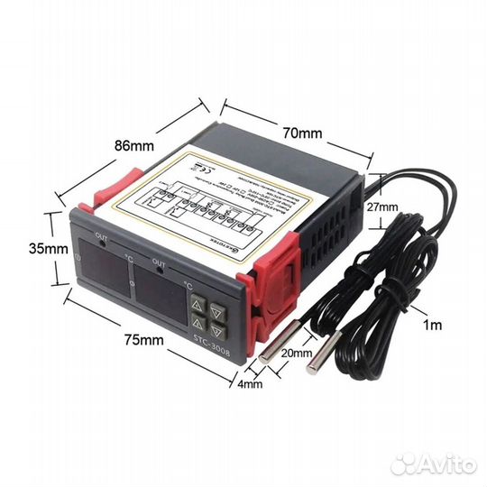 Терморегулятор STC-3008 двухканальный опт розница