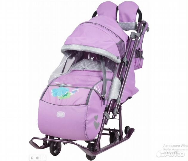 Санки коляска Ника 7-4 (возраст 0+) с 6 колесами