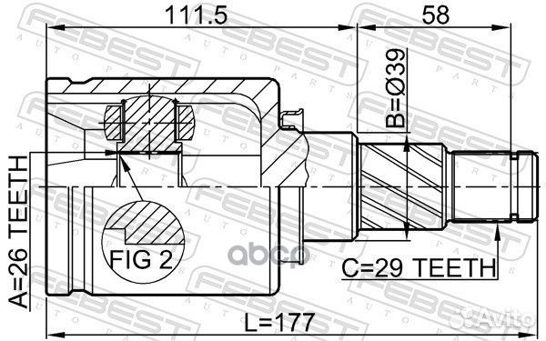 ШРУС nissan X-trail T30/teana J31 00-08 внутр.п