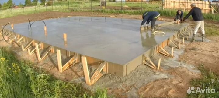 Заливка фундамента бетонные работы