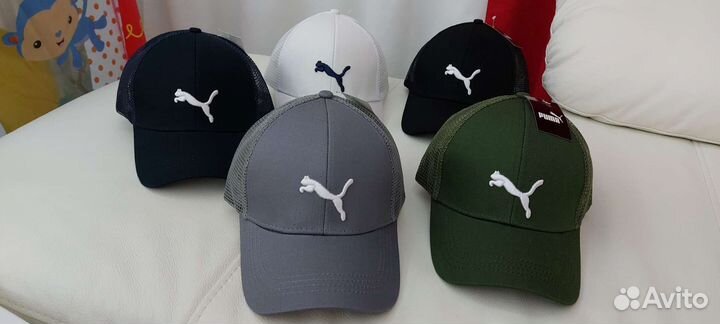 Кепка сетка Pumа зелёная и серая остались