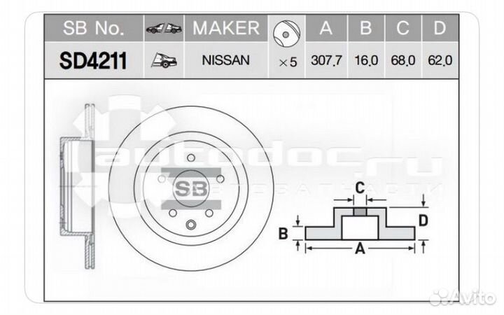 Тормозные диски задние Infiniti FX, EX, G