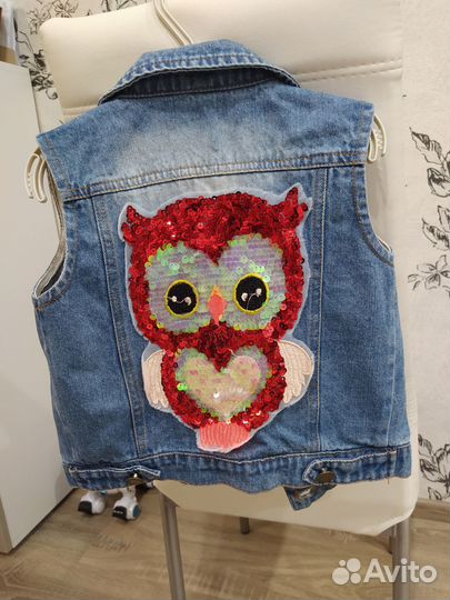 Джинсовая жилетка для девочки