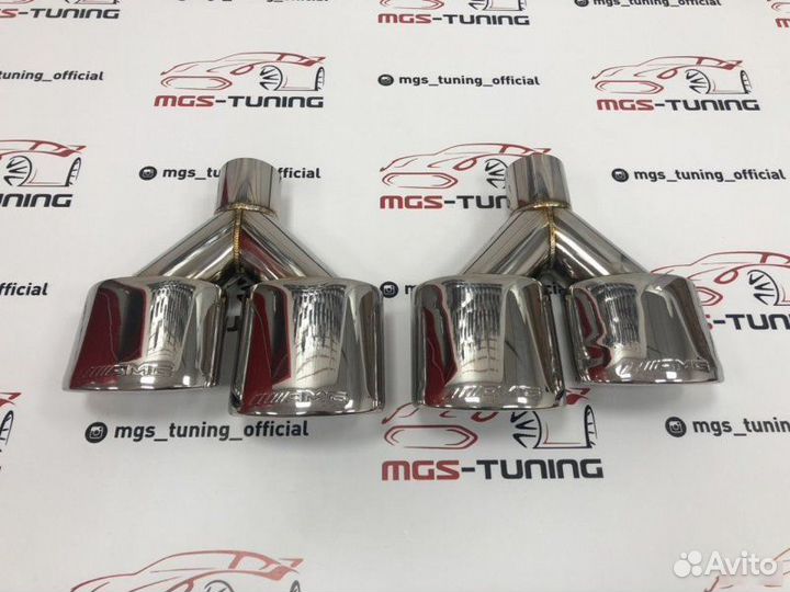 Насадки Mercedes 63 AMG овалы с центральны отводом