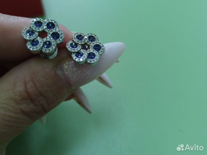 Серьги пусеты серебро