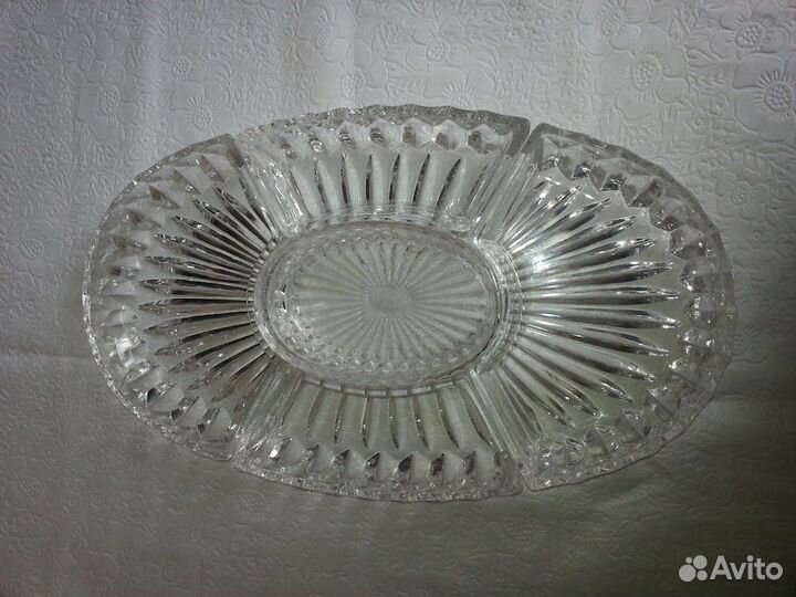 Блюда СССР сервировочные, Хрустальные менажницы