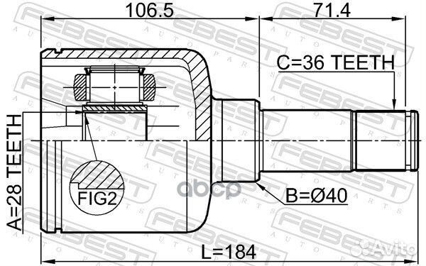 ШРУС внутр левый 28X40X36 ford transit TT9