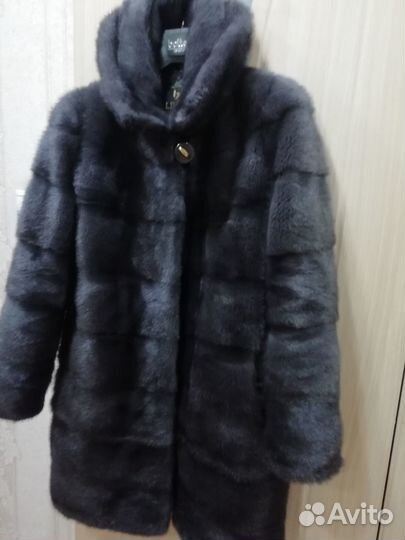 Шуба норковая с капюшоном