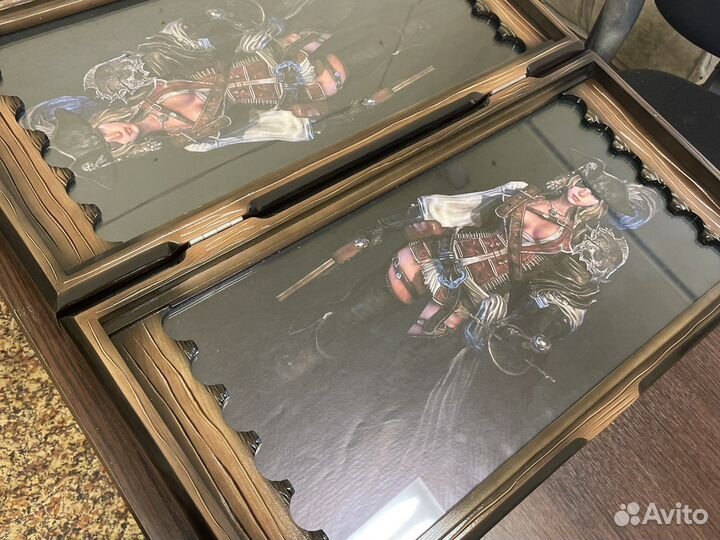 Нарды ручной работы со стеклом