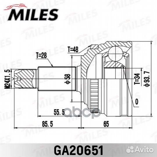 Шрус наружный ssang yong NEW actyon (korando C)