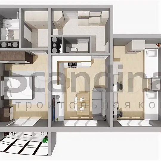 2-к. квартира, 67 м², 12/16 эт.