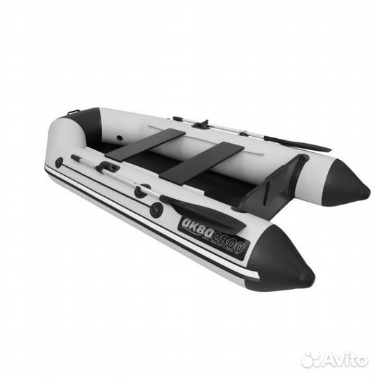 Лодка пвх Аква 2800 светло-серый / черный