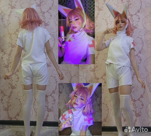 Косплей костюм парик психоняшки клубничка