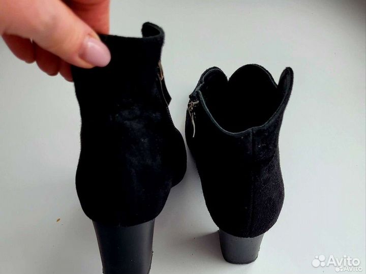 Ботильоны черн 40 замш натур