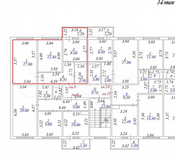 2-к. квартира, 53,8 м², 3/5 эт.