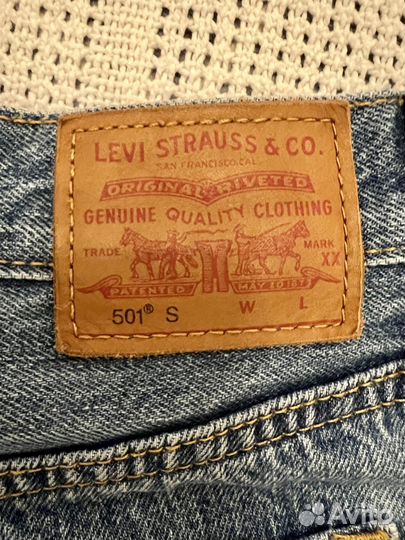 Джинсы levis 501 skinny синие W27 L28