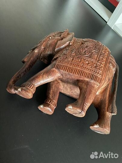 Статуэтка Слон 20 см дерево (Индия, 70-е годы)