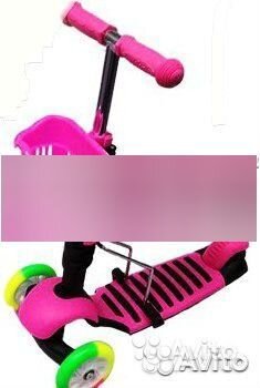Самокат беговел 3 в 1 с корзинкой