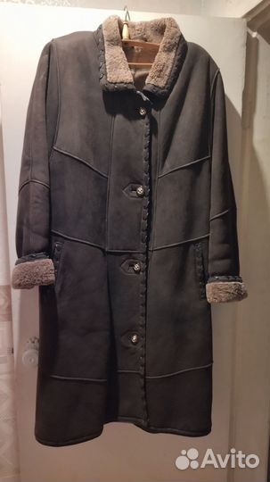 Дубленка зимняя,длинная с натуральным мехом. Фирма