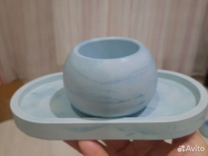 Кашпо для цветов или свечей. Поднос