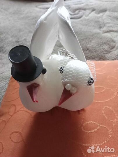 Статуэтка голубь и бокалы свадебная