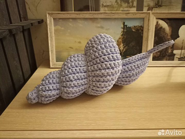 Корзина подвесная вязаная Ракушка кашпо