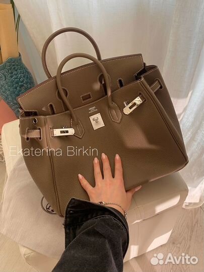 Сумка hermes birkin 30 цвет кофе фурнитура серебро