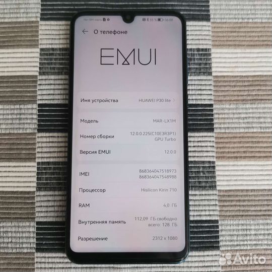 Телефон huawei p30 lite 4x128