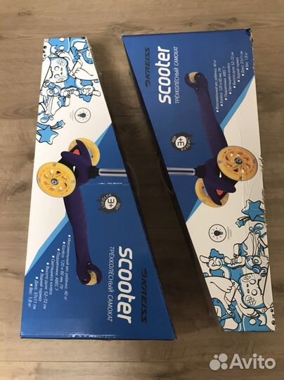 Самокат детский трехколесный новый